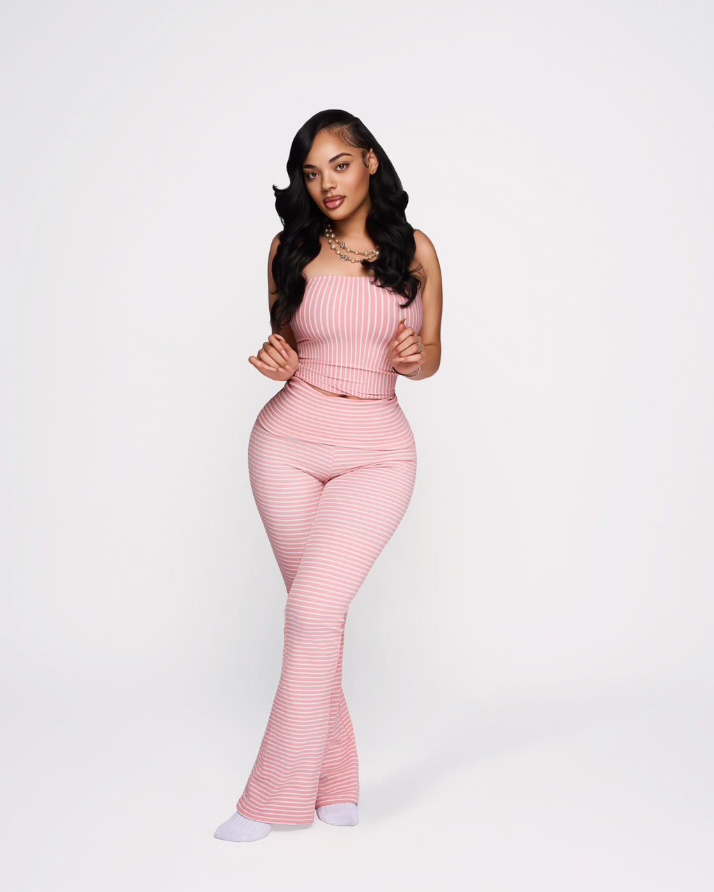 Striped pant (pink)