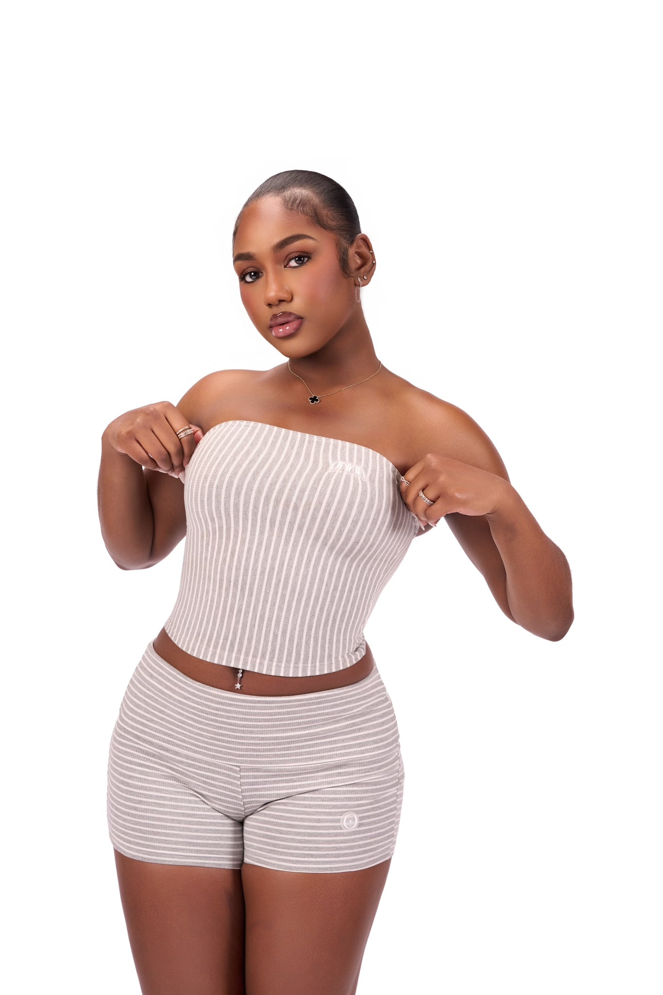 Striped Tube Top (grey)