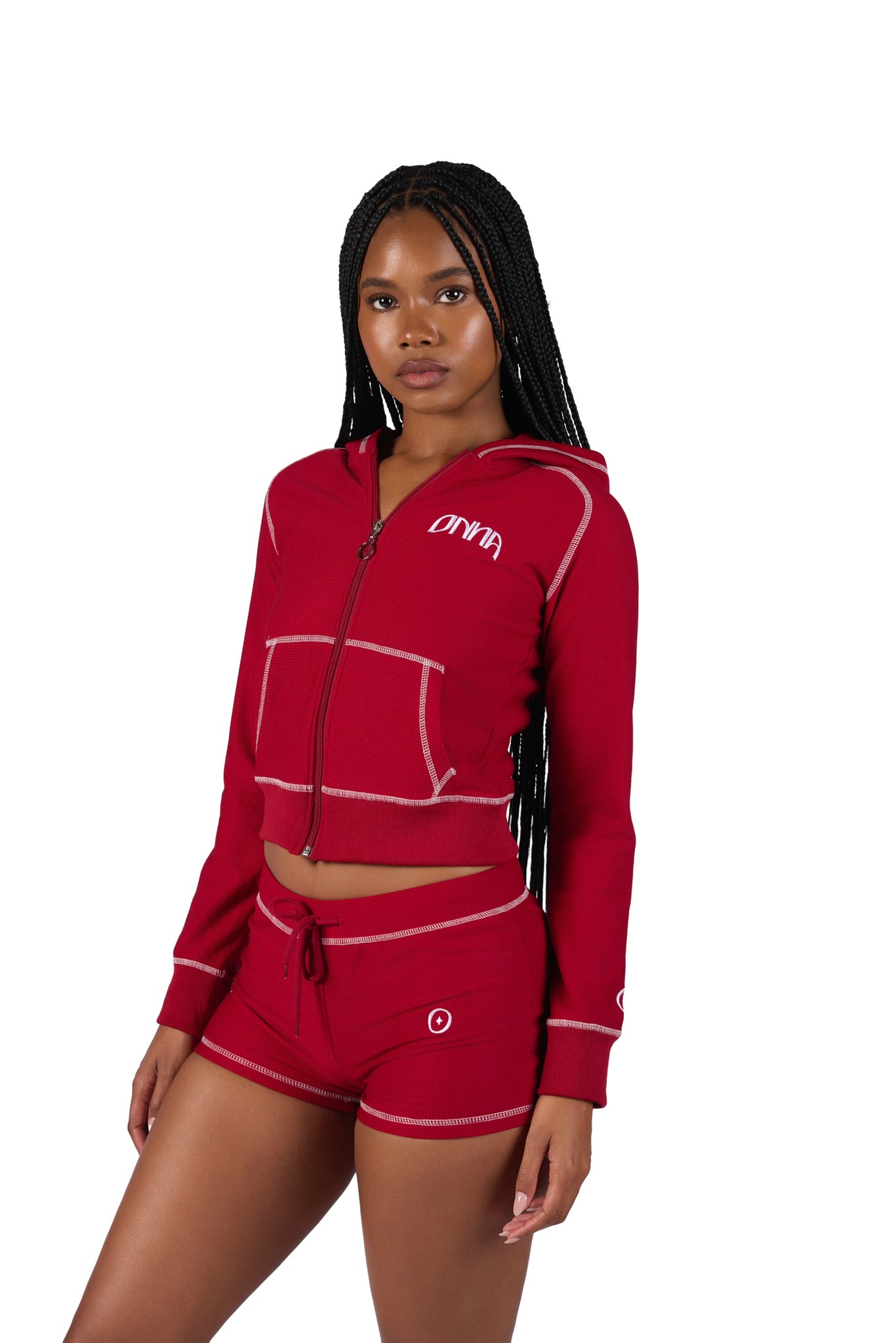 Red Waffle Knit jacket