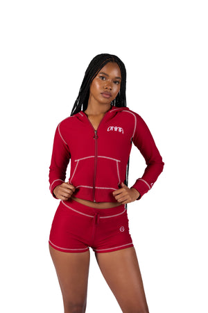 Red Waffle Knit jacket